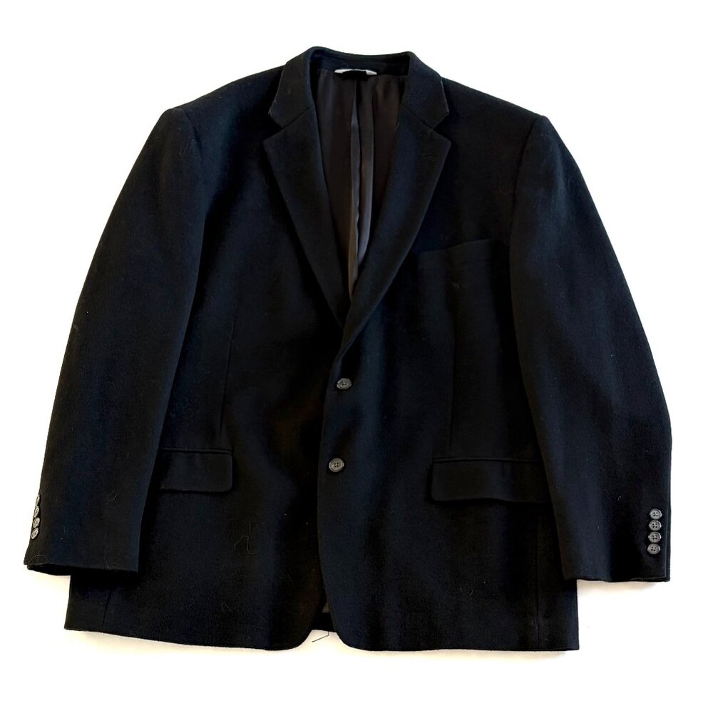 Black Camel Hair Blazer Men's XL lined luxury